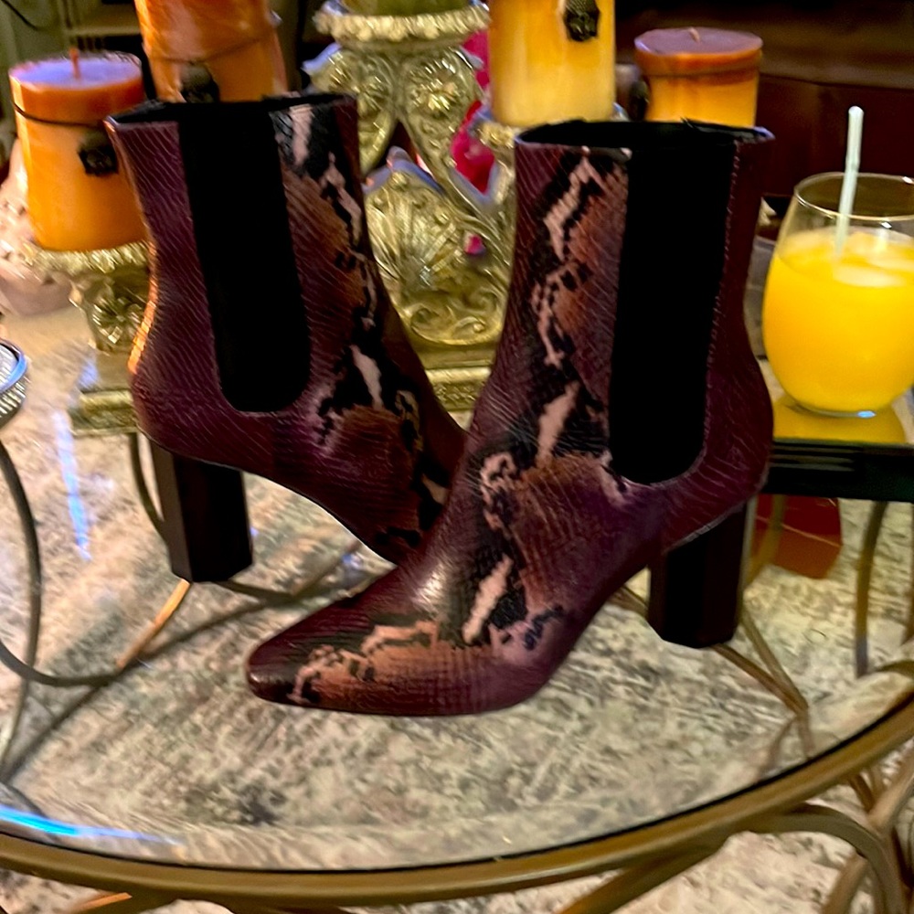 Donald Pliner Plum Snake Laila Booties